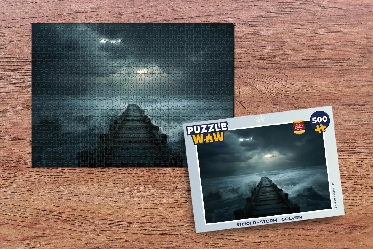 PuzzleWow Steiger Storm Golven Legpuzzel 500 Stuks - 8721406855231