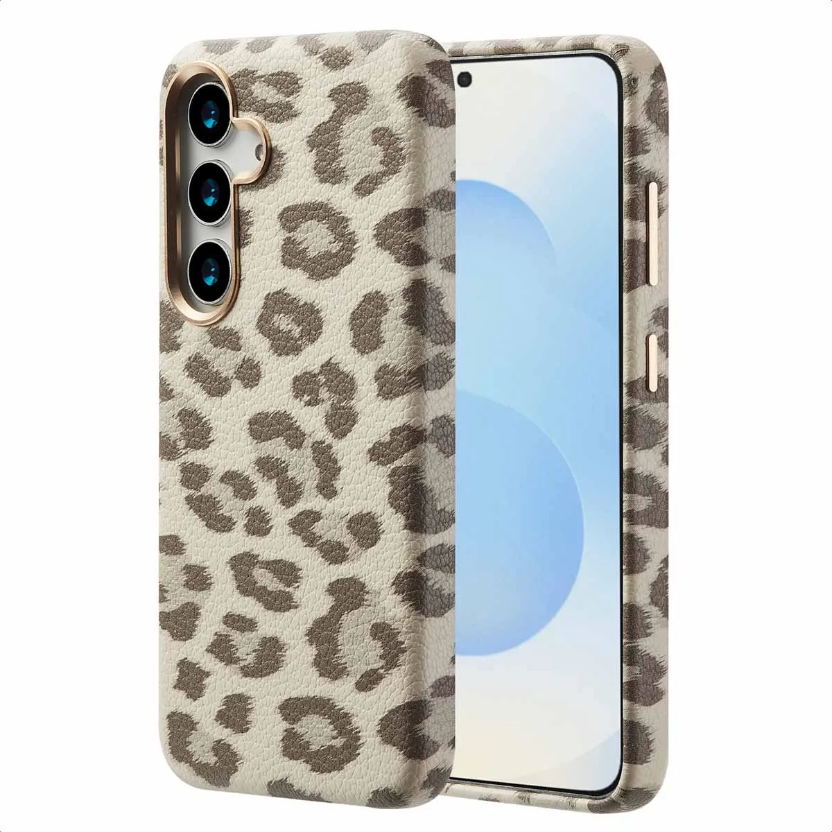 Selencia Sabi Backcover Hoesje Samsung Galaxy S25 - Panterprint - Magnetische Ring