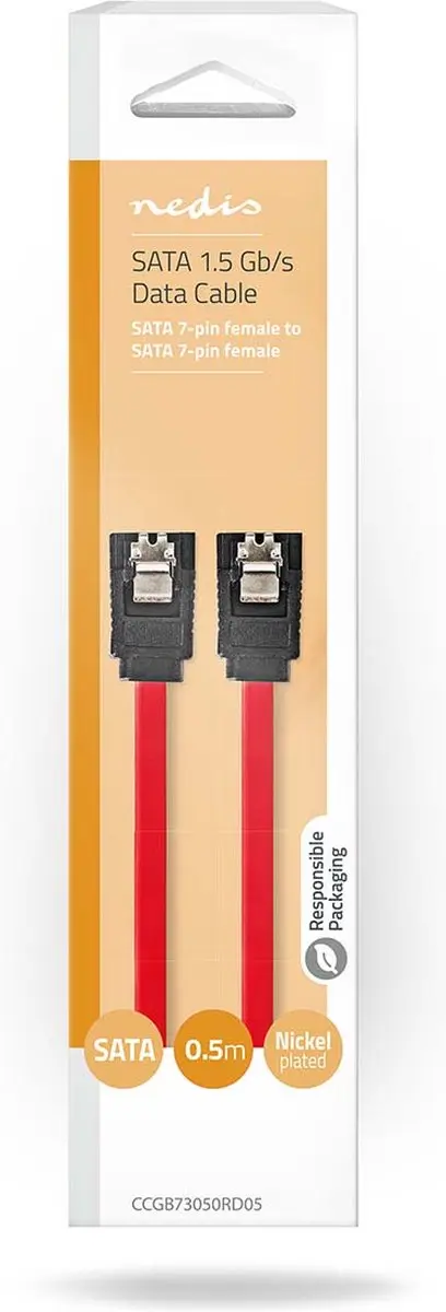 Nedis SATA Kabel CCGB73050RD05 - 0.5m - Rood