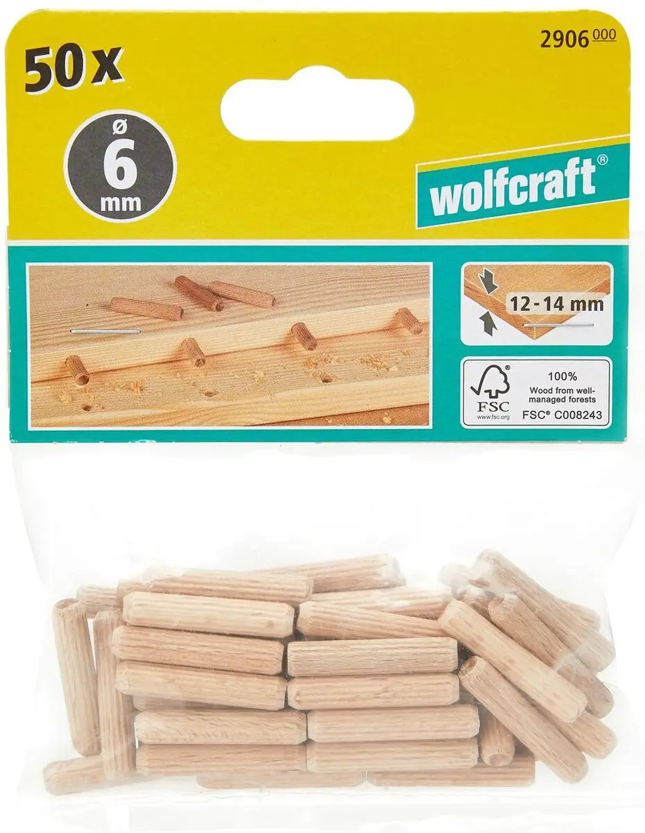 Wolfcraft Deuvel 6mm 50 Stuks - 6x30mm