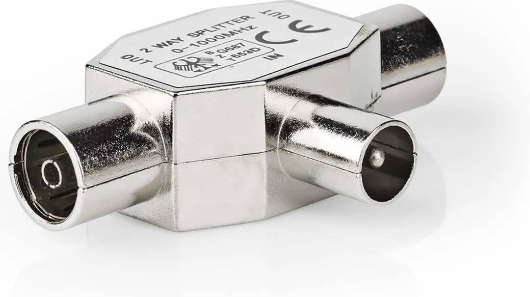Nedis T-Splitter Coax 75 Ohm - 2x Vrouwelijk - Zilver