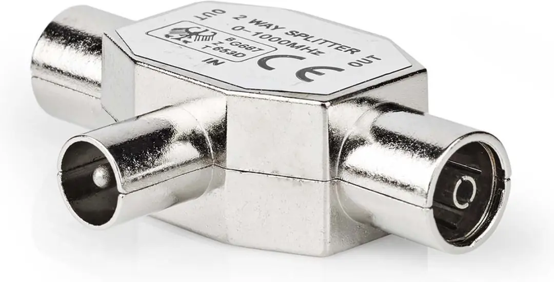 Nedis T-Splitter Coax 75 Ohm - 2x Vrouwelijk - Zilver