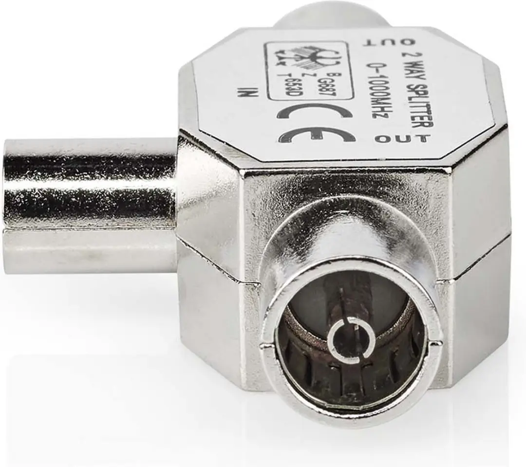 Nedis T-Splitter Coax 75 Ohm - 2x Vrouwelijk - Zilver