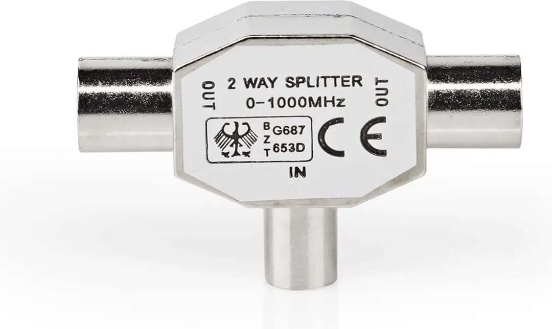 Nedis T-Splitter Coax 75 Ohm - 2x Vrouwelijk - Zilver