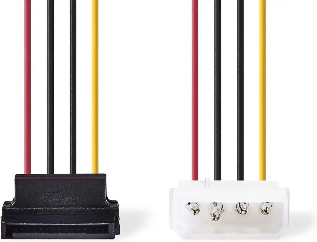 Nedis CCGP73505VA015 Voedingskabel Molex naar SATA - 15cm - Verguld - Multicolor