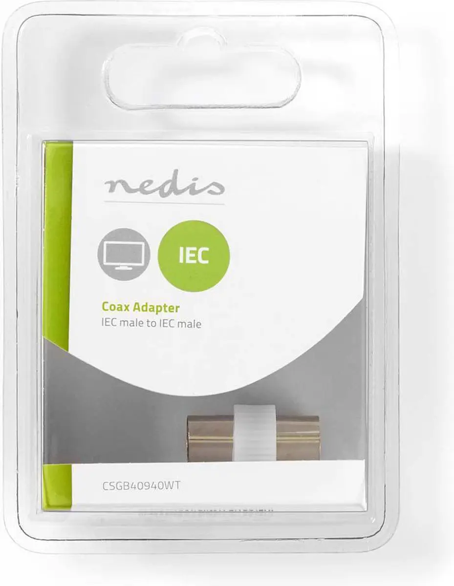 Nedis IEC Coax Adapter 75 Ohm - Recht - Wit