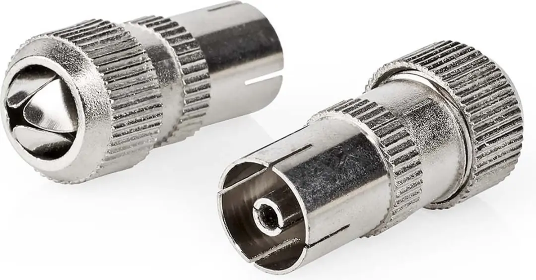 Nedis IEC Coax Connector Recht Female 75 Ohm - 2 Stuks