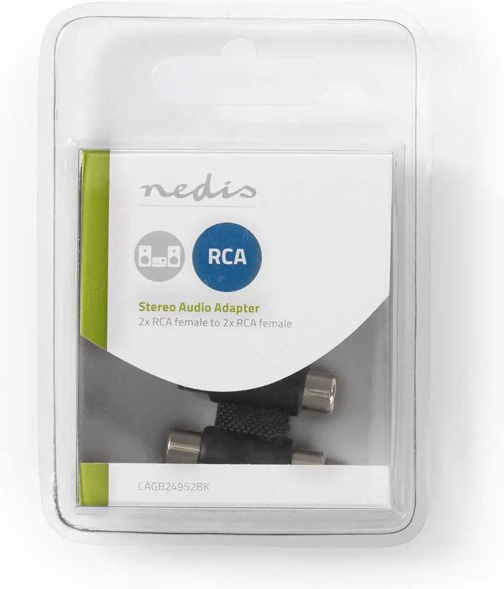 Nedis CAGB24952BK Stereo-Audioadapter - 2x RCA - Zwart