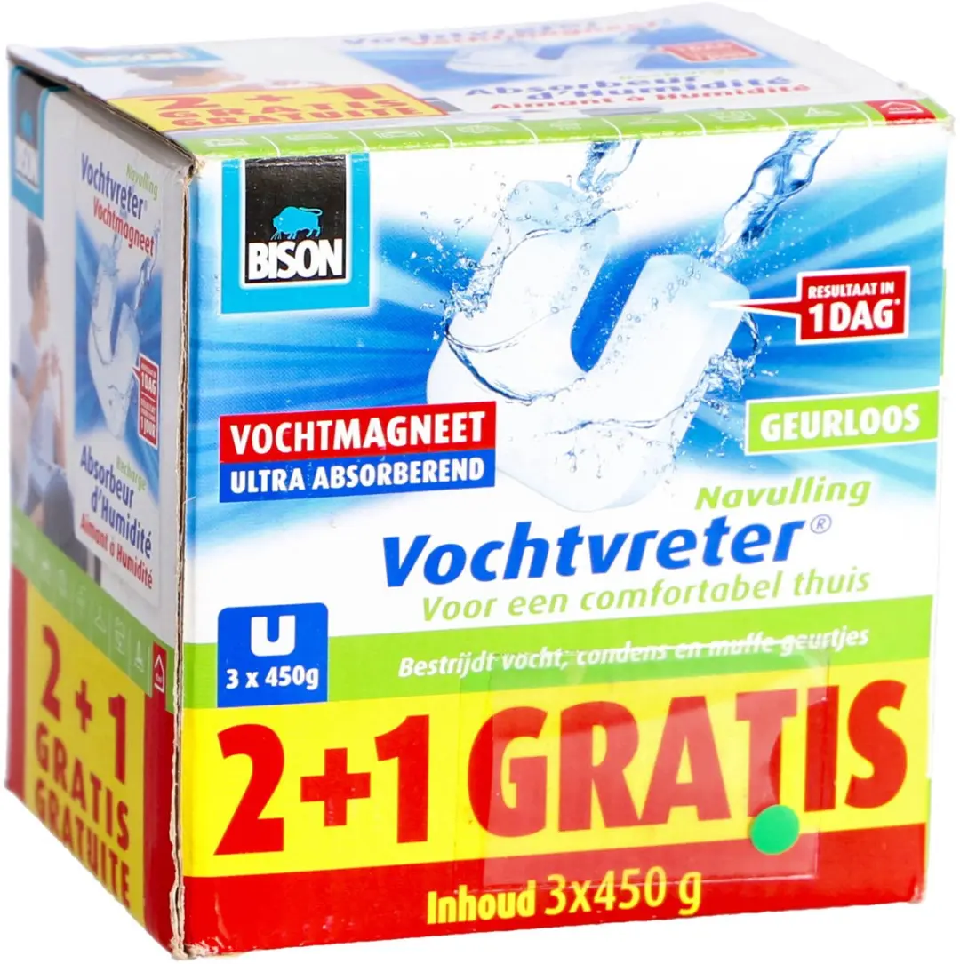 Bison Vochtvreter Magneet 450g - 3 Stuks (2+1) - afbeelding 6 van 6
