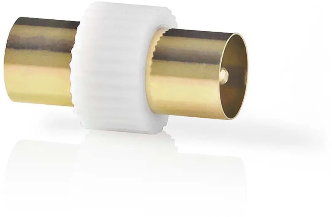 Nedis IEC Coax Adapter 75 Ohm - Recht - Verguld - Wit