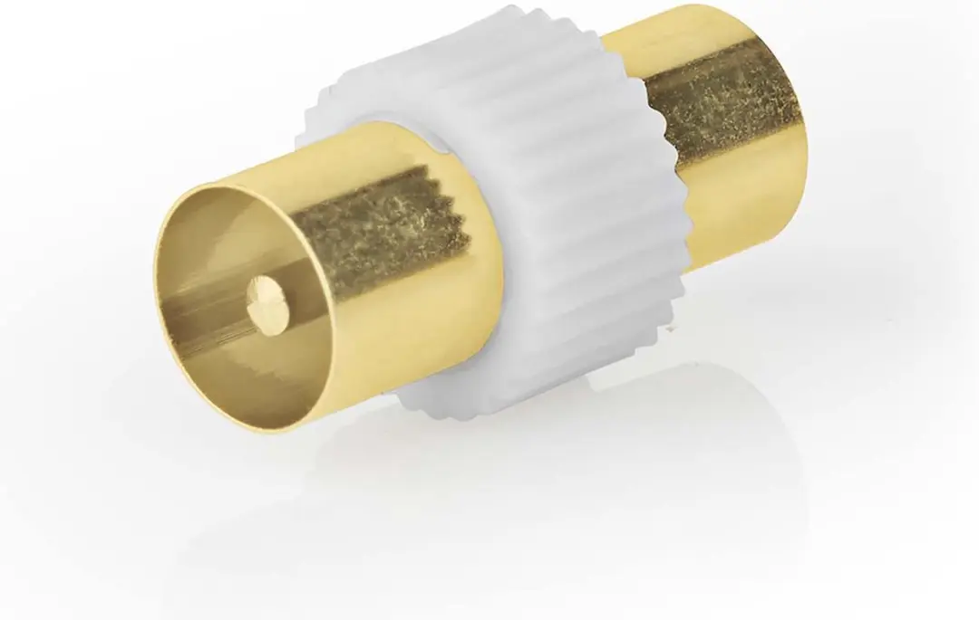 Nedis IEC Coax Adapter 75 Ohm - Recht - Verguld - Wit