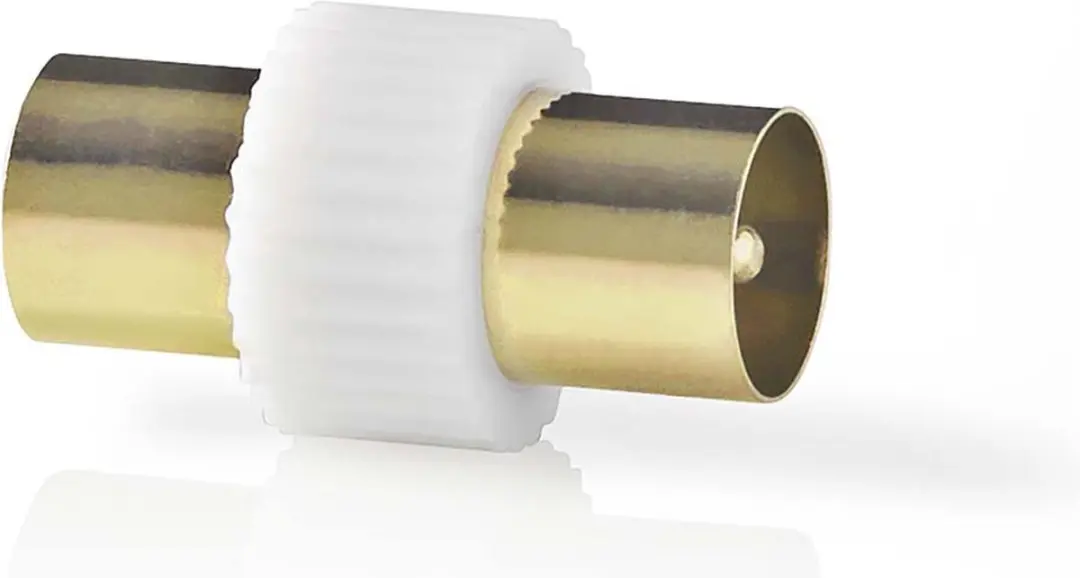 Nedis IEC Coax Adapter 75 Ohm - Recht - Verguld - Wit