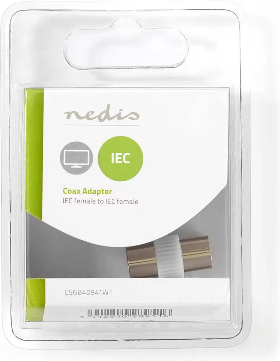 Nedis IEC Coax Adapter 75 Ohm - Recht - Wit - afbeelding 6 van 6