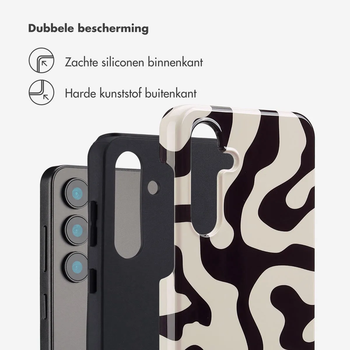 Selencia Hoesje Samsung Galaxy S24 FE Art Wave Black