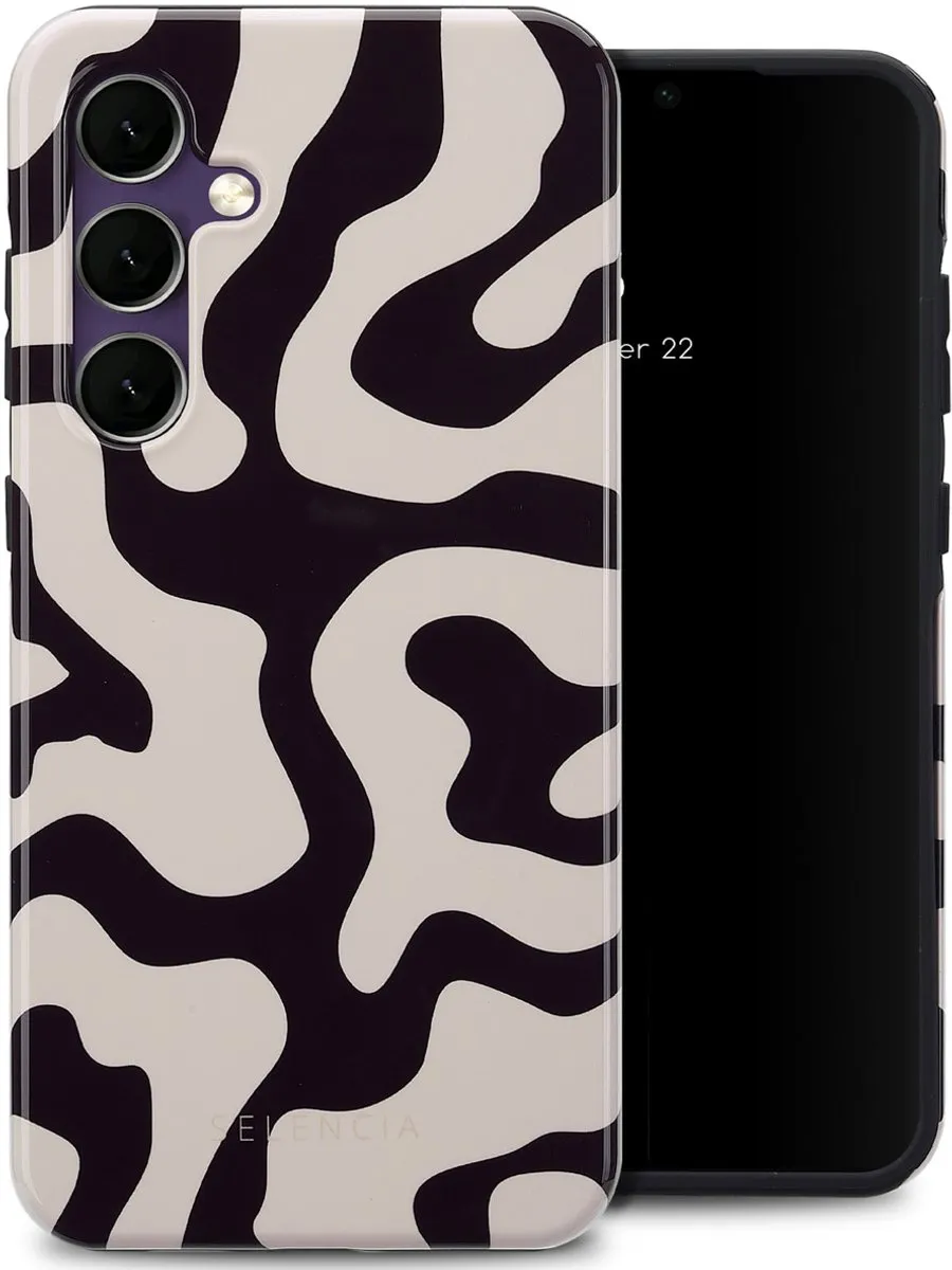 Selencia Hoesje Samsung Galaxy S24 FE Art Wave Black