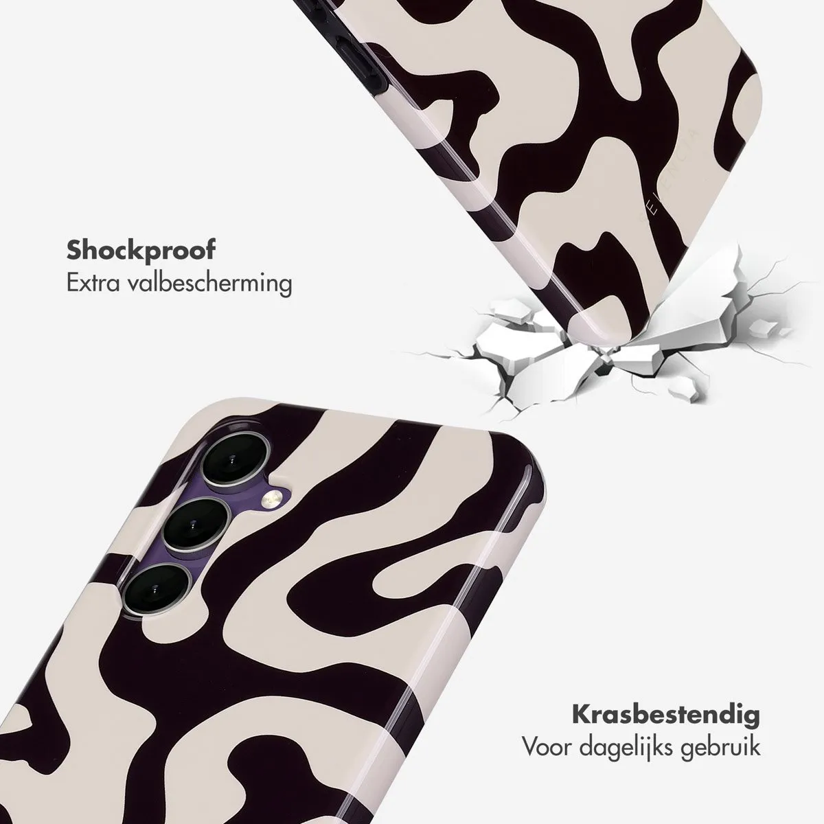 Selencia Hoesje Samsung Galaxy S24 FE Art Wave Black