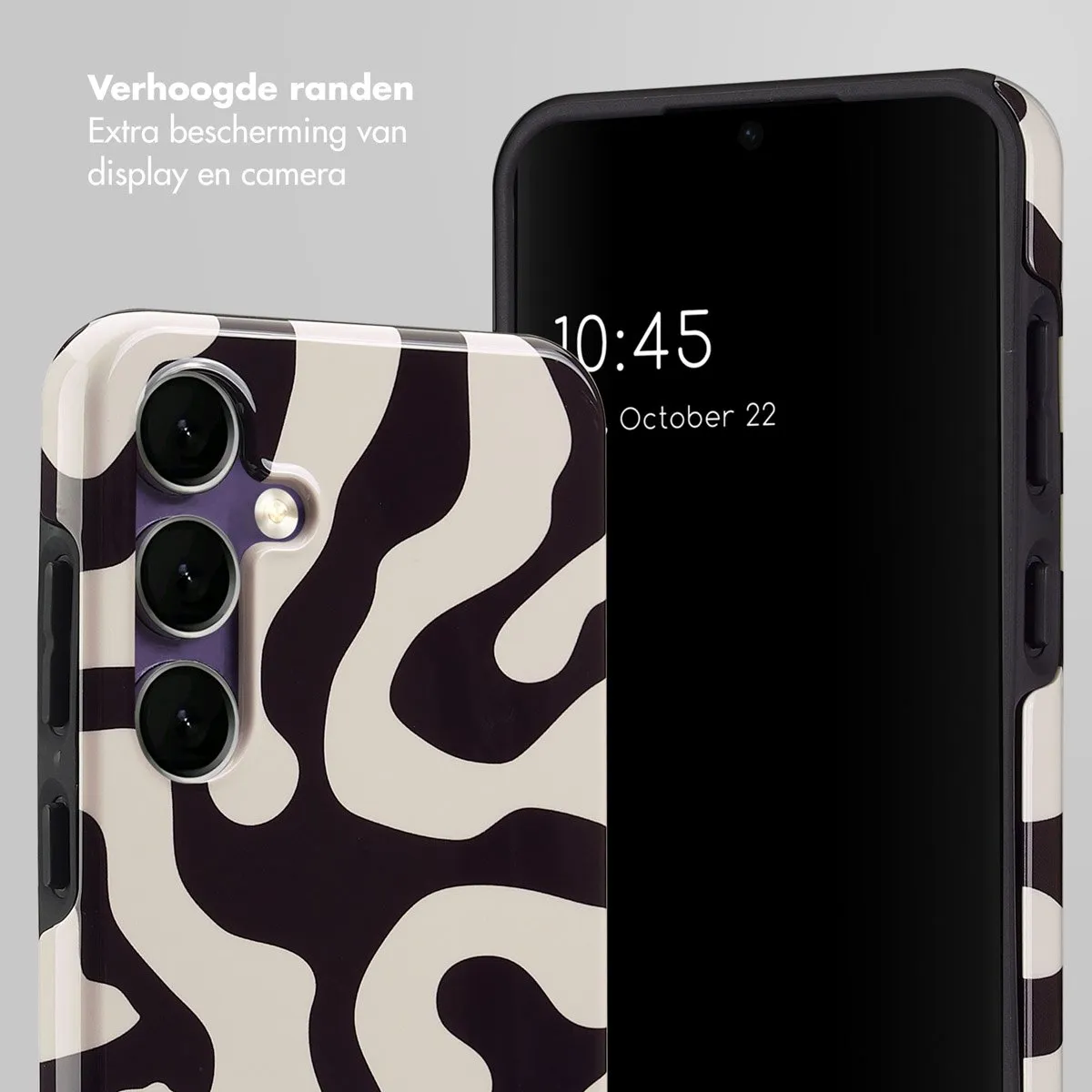 Selencia Hoesje Samsung Galaxy S24 FE Art Wave Black