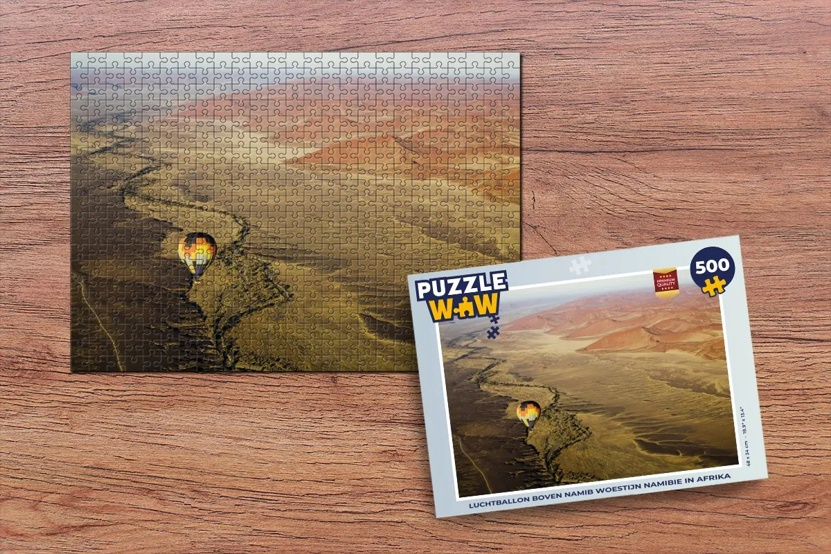 PuzzleWow Legpuzzel Luchtballon Namibië 500 Stuks - Multicolor