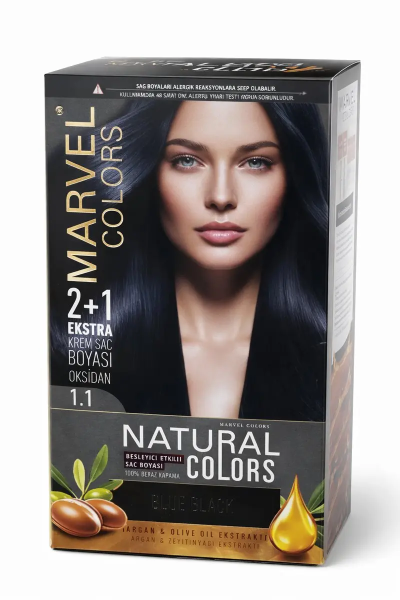 Marvel Colors Natural Colors 1.1 Blue Black Permanente Crème Haarverf
