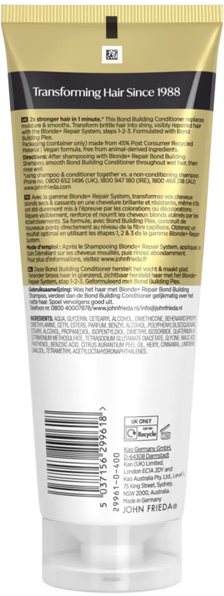 John Frieda Blonde+ Repair Conditioner 250ml