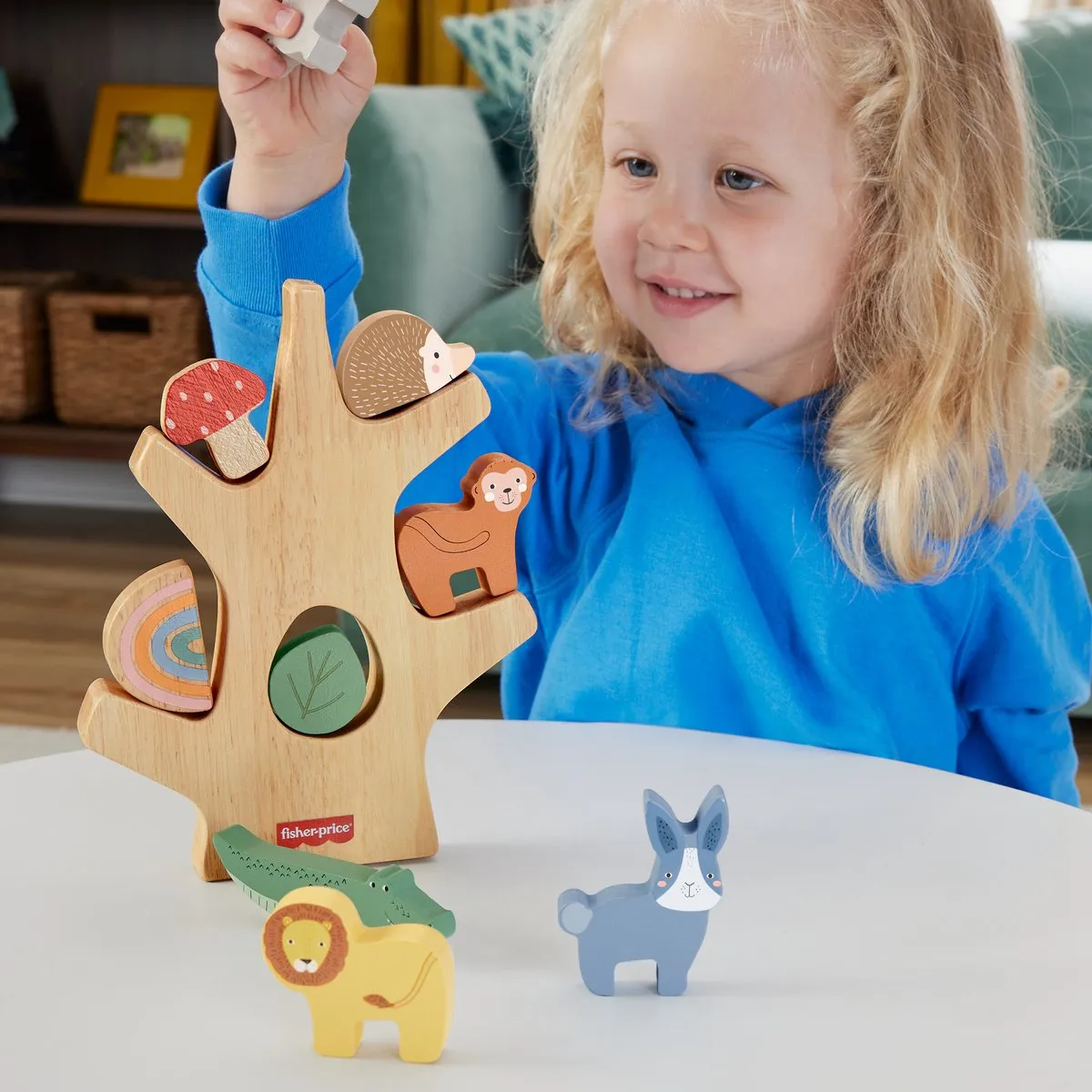 Fisher Price Houten Balansboom Stapelspeelgoed - 6 Stuks - Multicolor