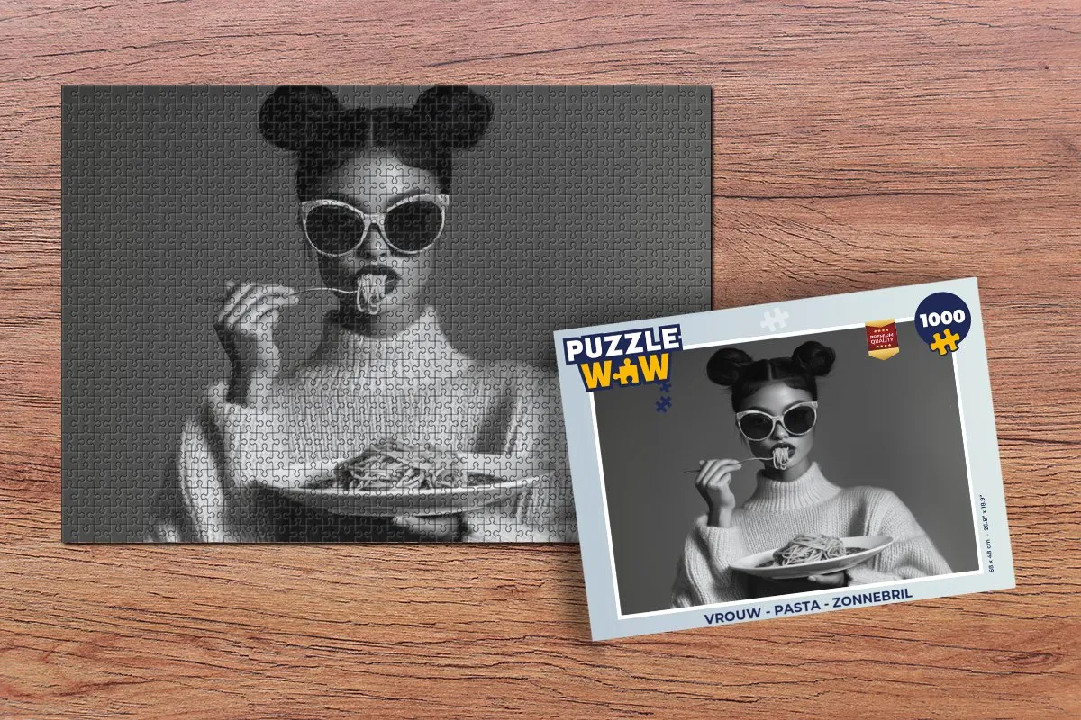 PuzzleWow Legpuzzel 1000 Stuks - Vrouw Pasta