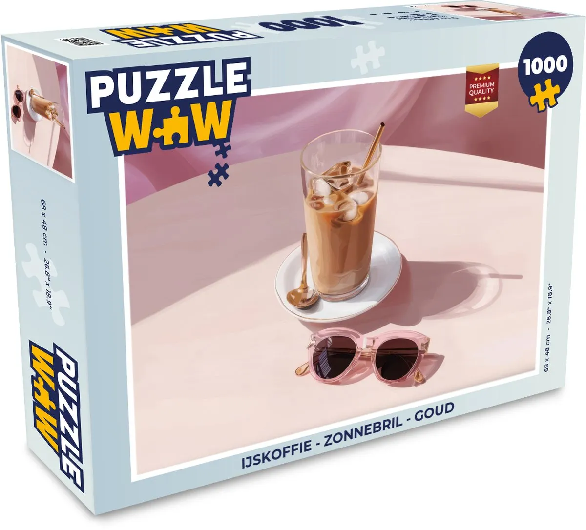 PuzzleWow IJskoffie Legpuzzel 1000 Stuks - Goud