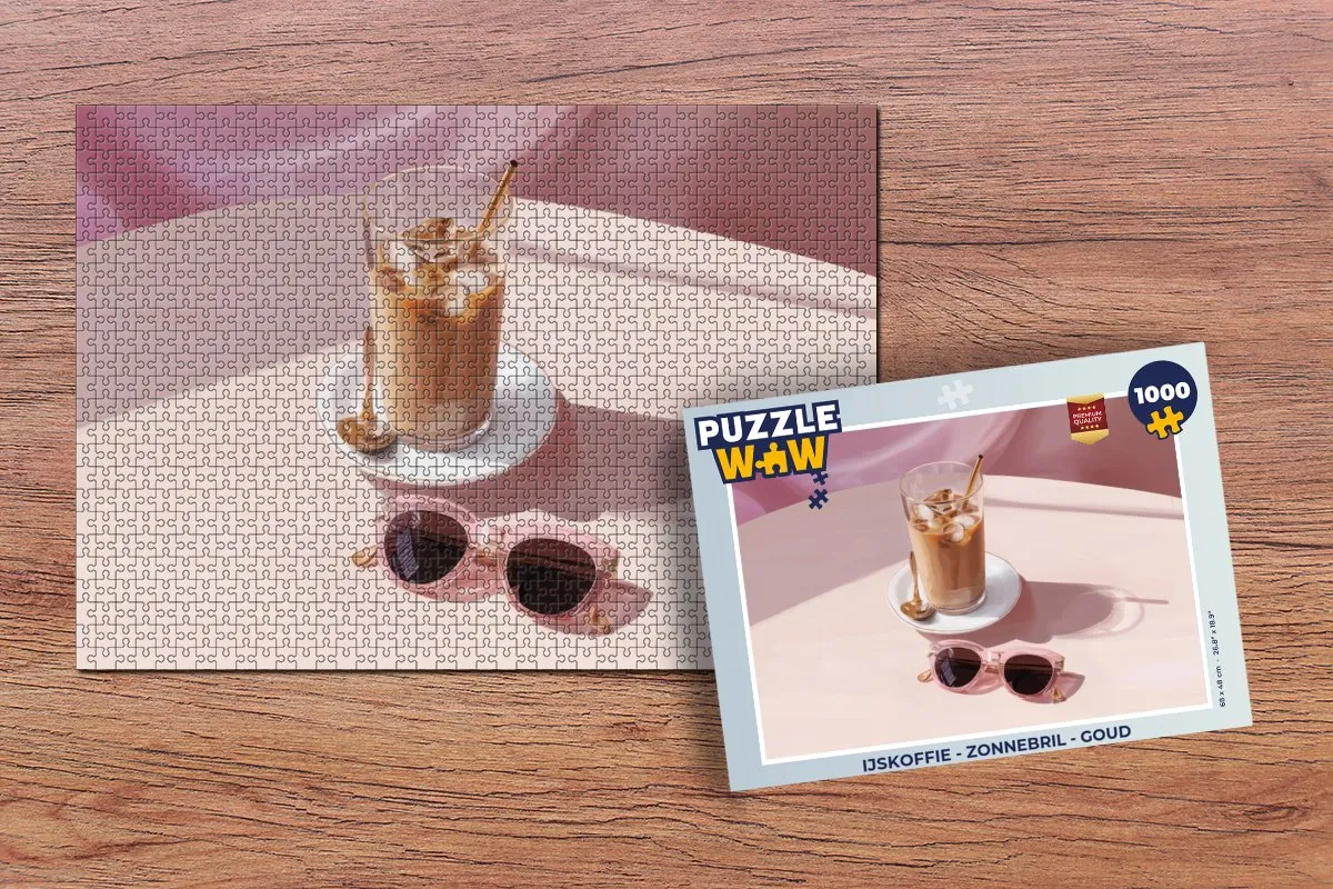 PuzzleWow IJskoffie Legpuzzel 1000 Stuks - Goud
