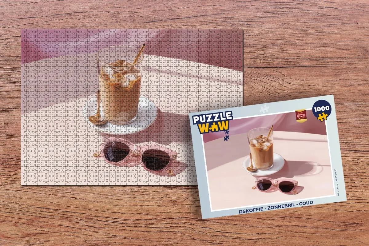 PuzzleWow IJskoffie Legpuzzel 1000 Stuks - Goud