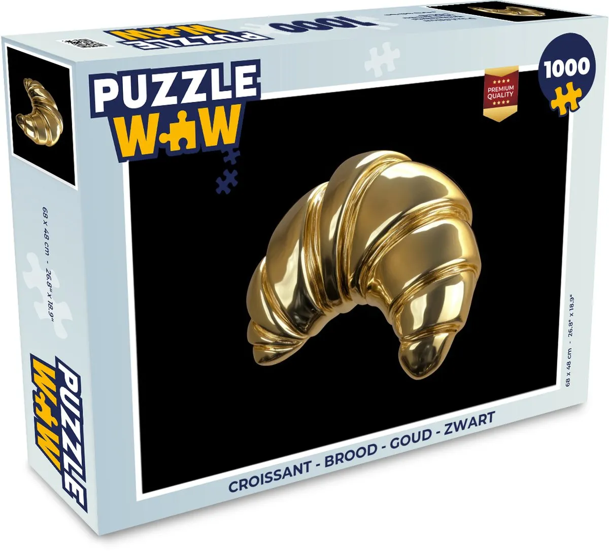 PuzzleWow Croissant Legpuzzel 1000 Stuks - Goud/Zwart