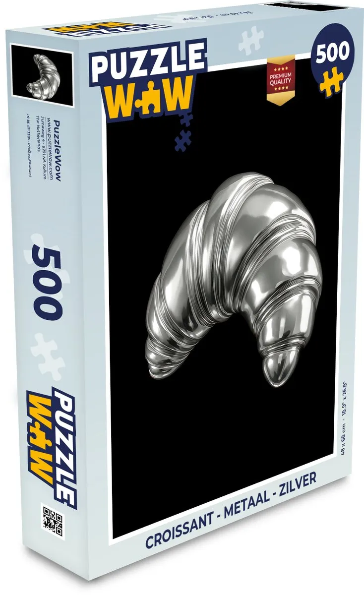 PuzzleWow Croissant Legpuzzel 500 Stuks - Zilver - MPN 8721406858478