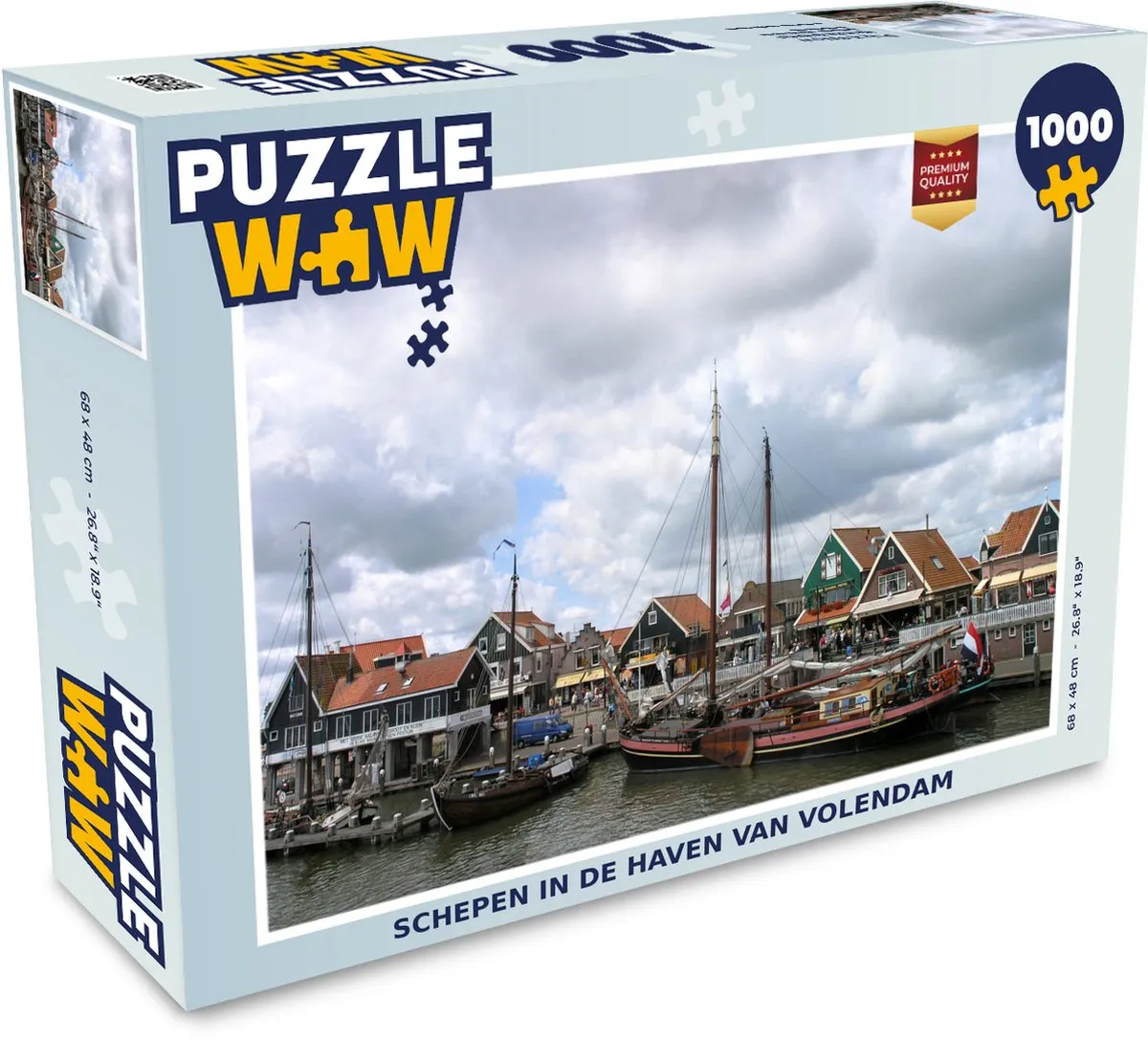PuzzleWow Schepen in de haven van Volendam Legpuzzel 1000 Stuks