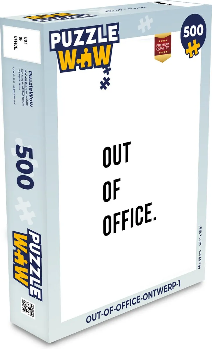 PuzzleWow Quotes Out of Office Legpuzzel 500 Stuks