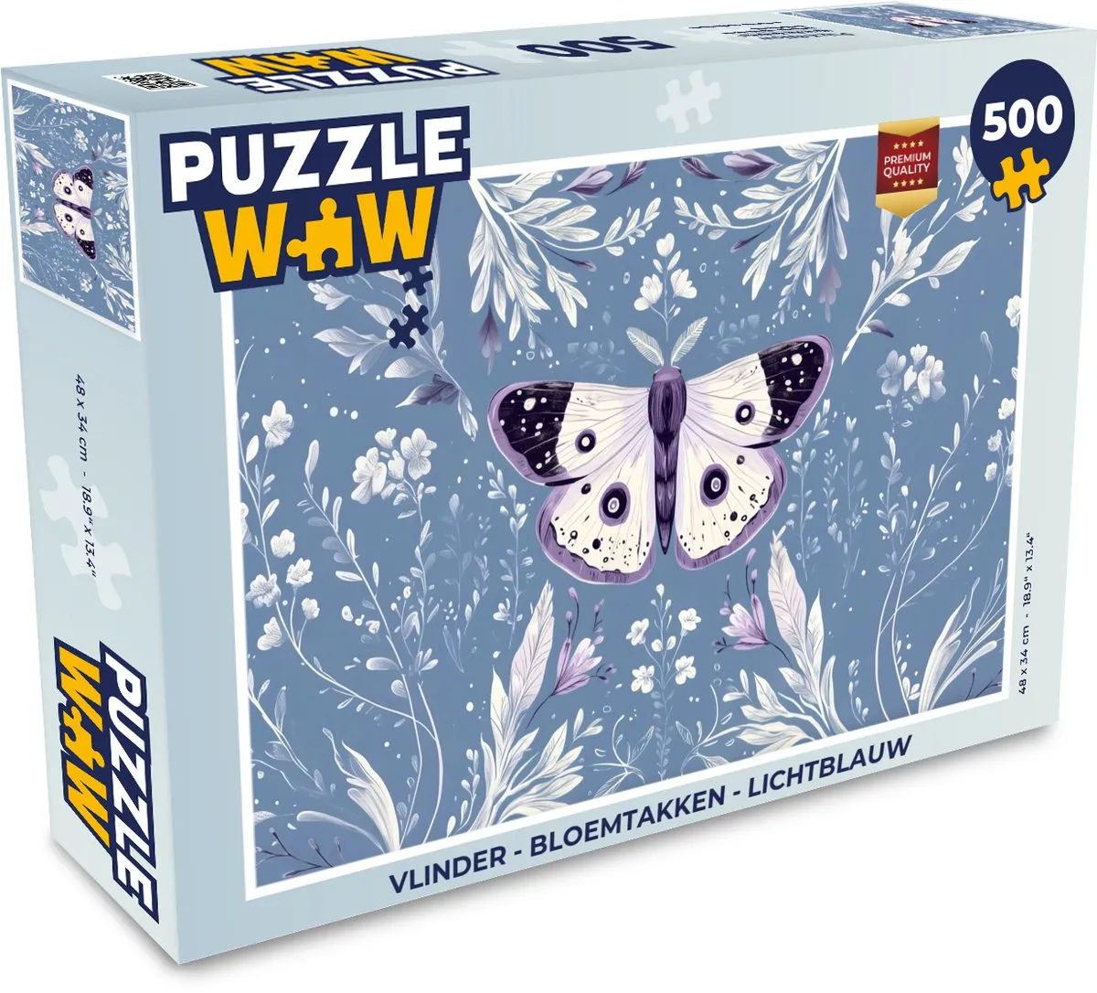 PuzzleWow Vlinder Bloemtakken Legpuzzel 500 Stuks