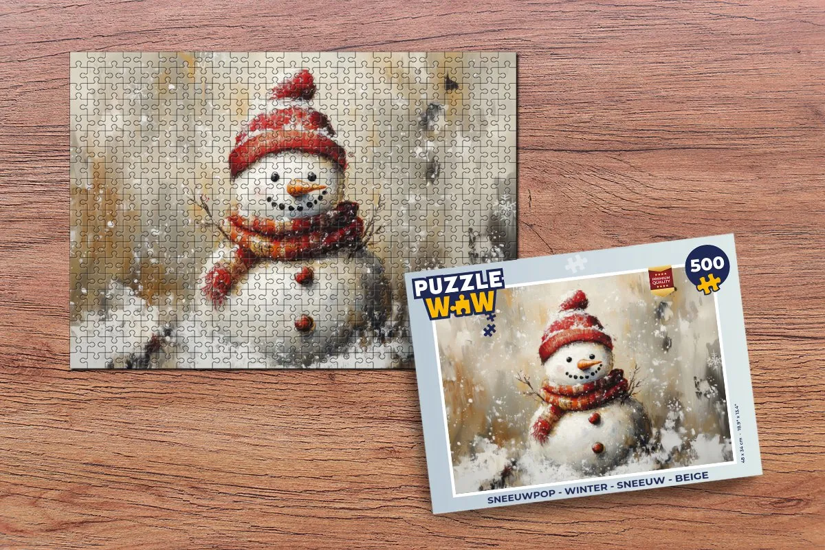 PuzzleWow Sneeuwpop Legpuzzel 500 Stuks