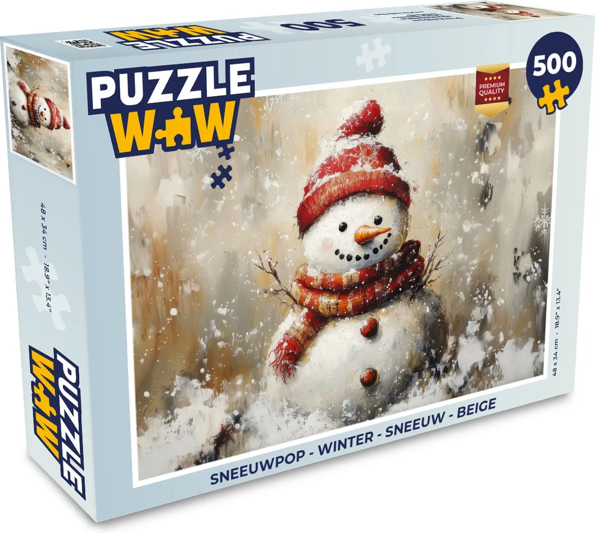 PuzzleWow Sneeuwpop Legpuzzel 500 Stuks