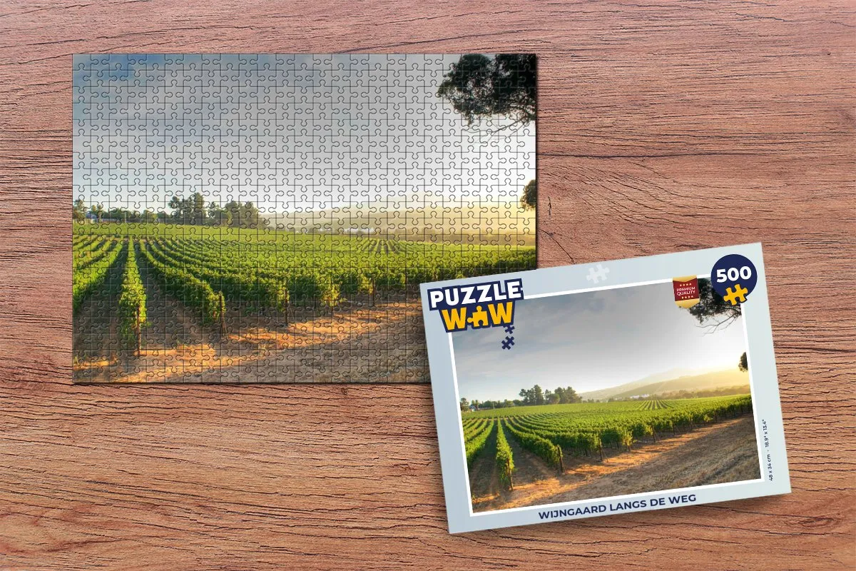 PuzzleWow Wijngaard langs de weg Legpuzzel 500 Stuks - Multicolor