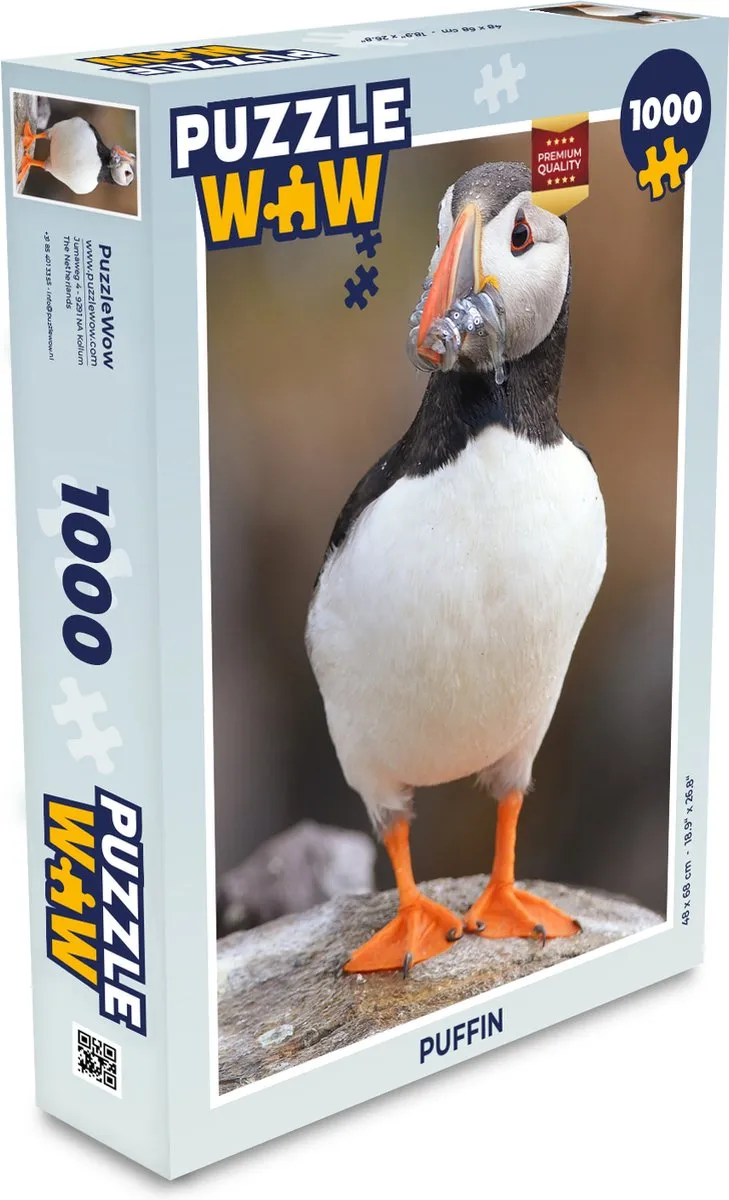 PuzzleWow Puzzel Puffin 1000 Stuks - Multicolor