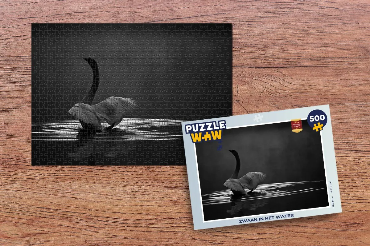 PuzzleWow Legpuzzel Zwaan in het water 500 Stuks - Multicolor