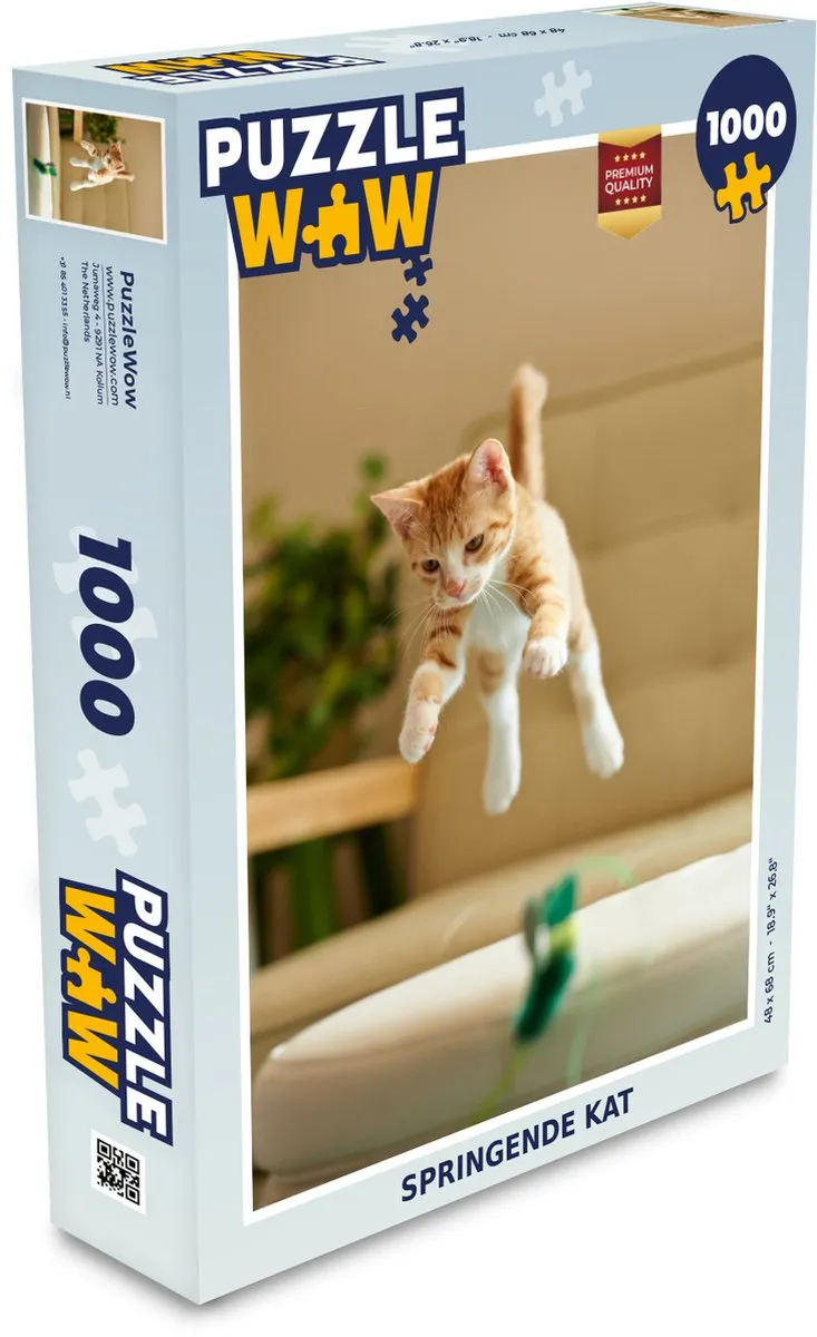 PuzzleWow Kat Spring Legpuzzel 1000 Stuks
