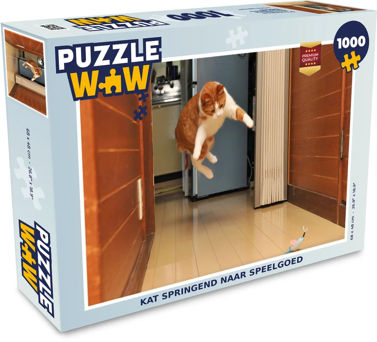 PuzzleWow Kat Spring Legpuzzel 1000 Stuks - Multicolor