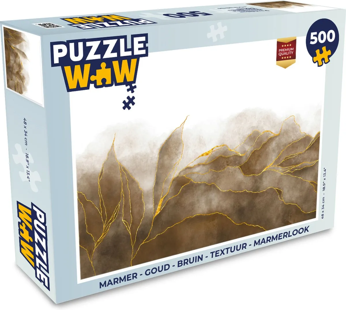 PuzzleWow Marmerlook Legpuzzel 500 Stuks - Multicolor