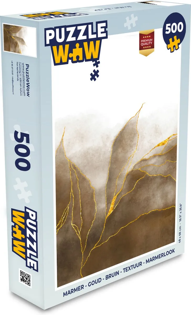 PuzzleWow Marmerlook Legpuzzel 500 Stuks - Multicolor