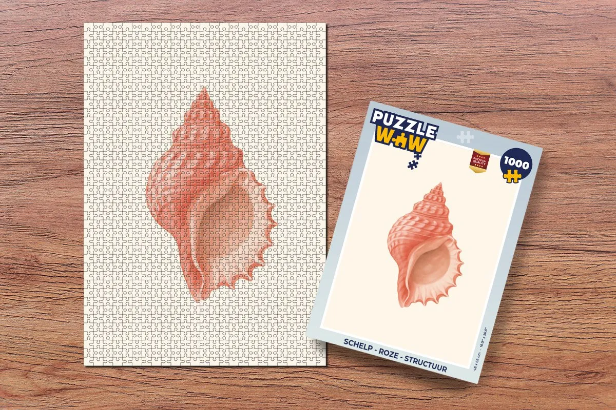 PuzzleWow Schelp Roze Legpuzzel 1000 Stuks