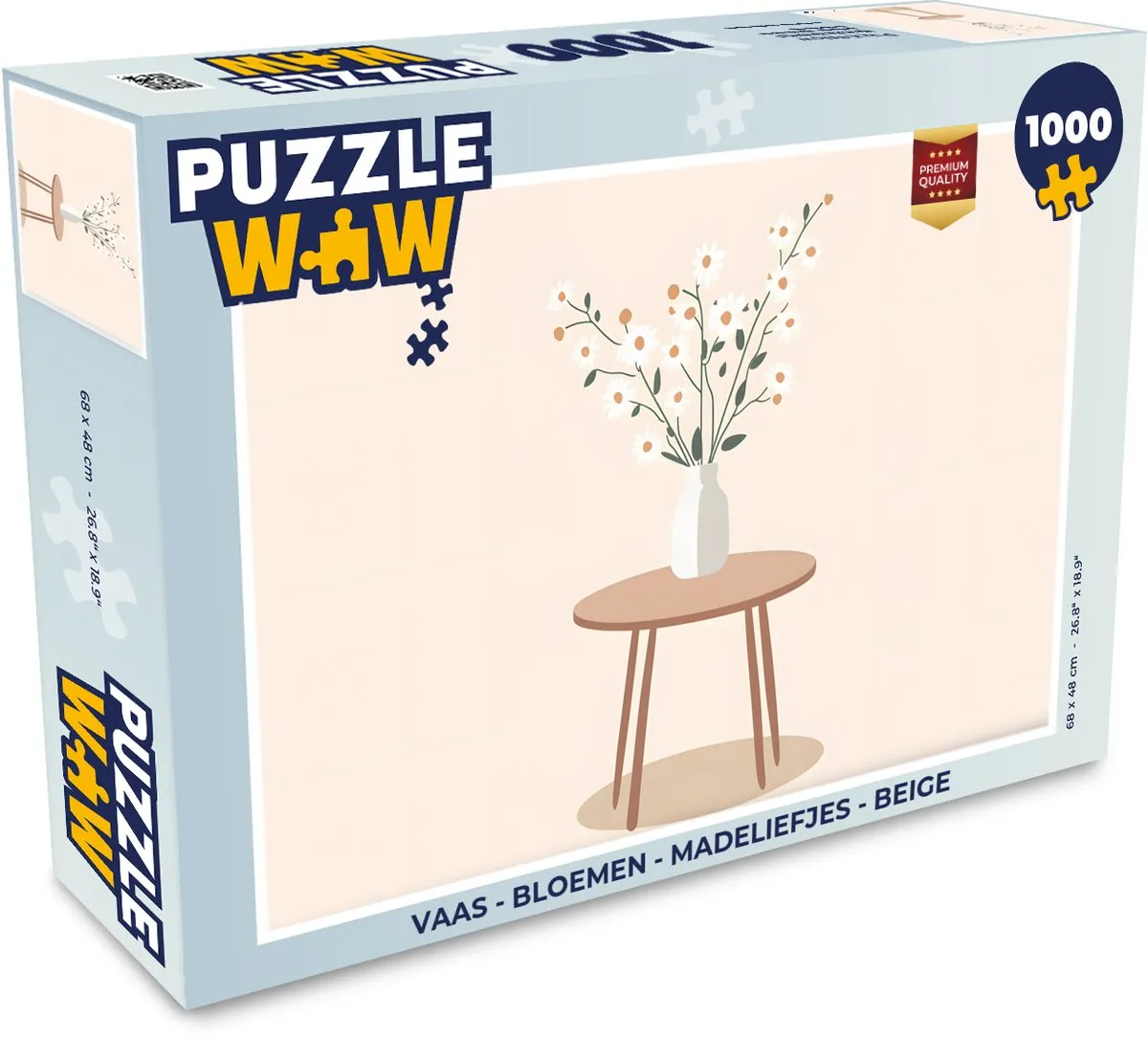 PuzzleWow Madeliefjes Legpuzzel 1000 Stuks - Beige