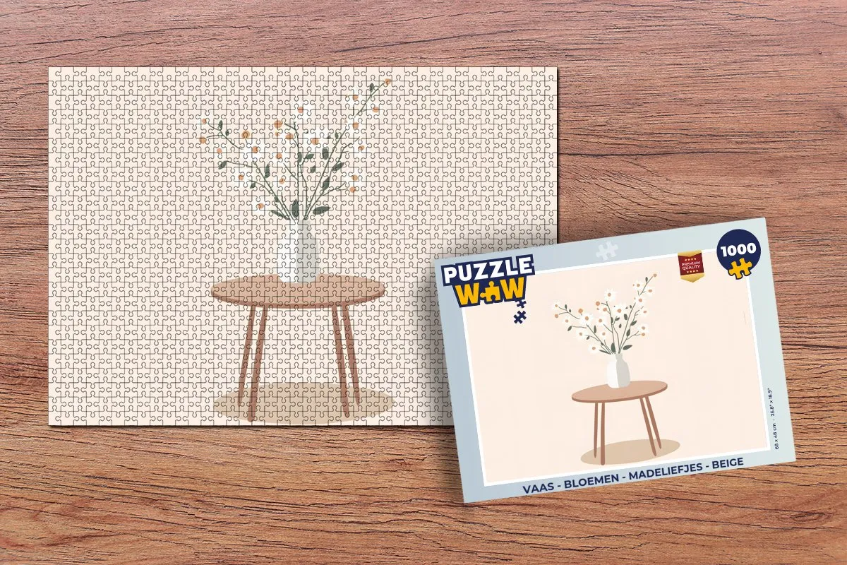 PuzzleWow Madeliefjes Legpuzzel 1000 Stuks - Beige