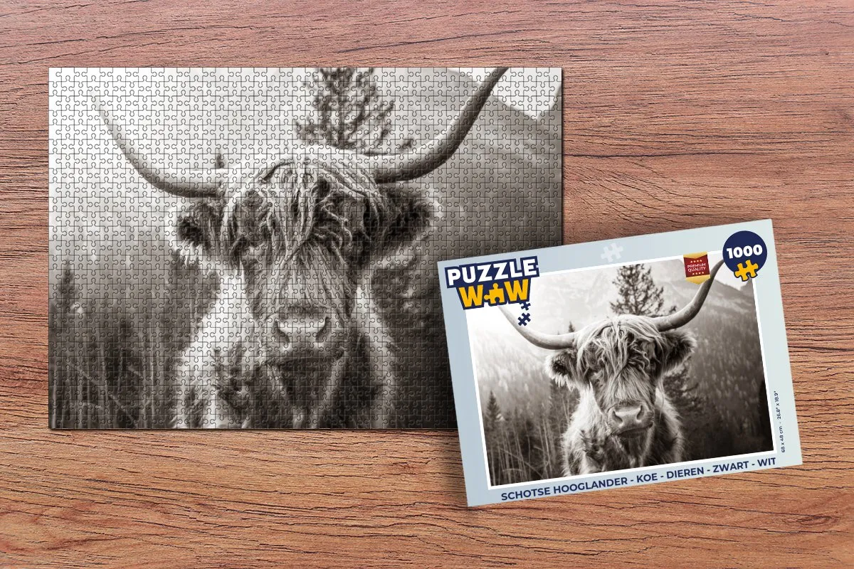 PuzzleWow Schotse Hooglander Legpuzzel 1000 Stuks - Multicolor