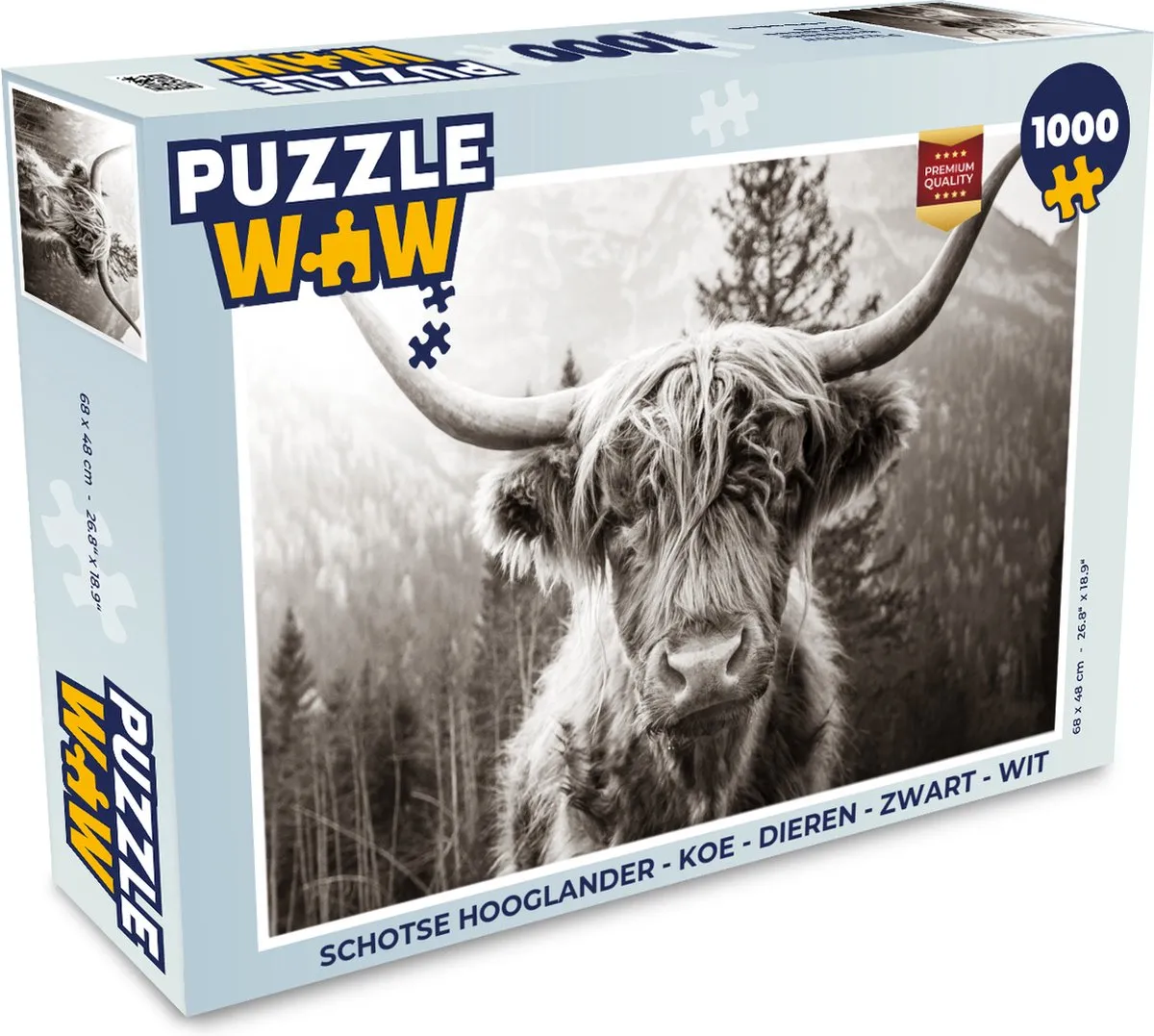 PuzzleWow Schotse Hooglander Legpuzzel 1000 Stuks