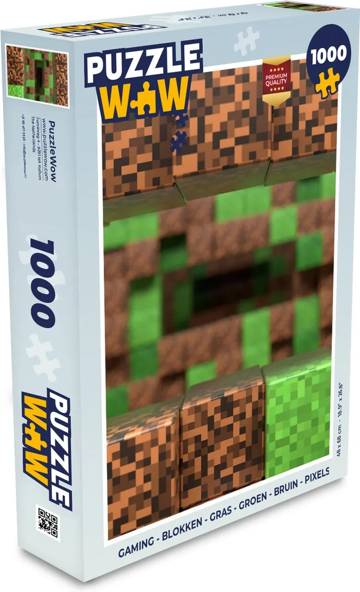 PuzzleWow Gaming Blokken Legpuzzel 1000 Stuks - Multicolor