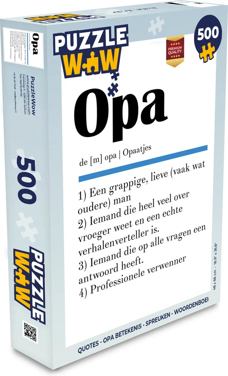 PuzzleWow Quotes Opa Betekenis Legpuzzel 500 Stuks